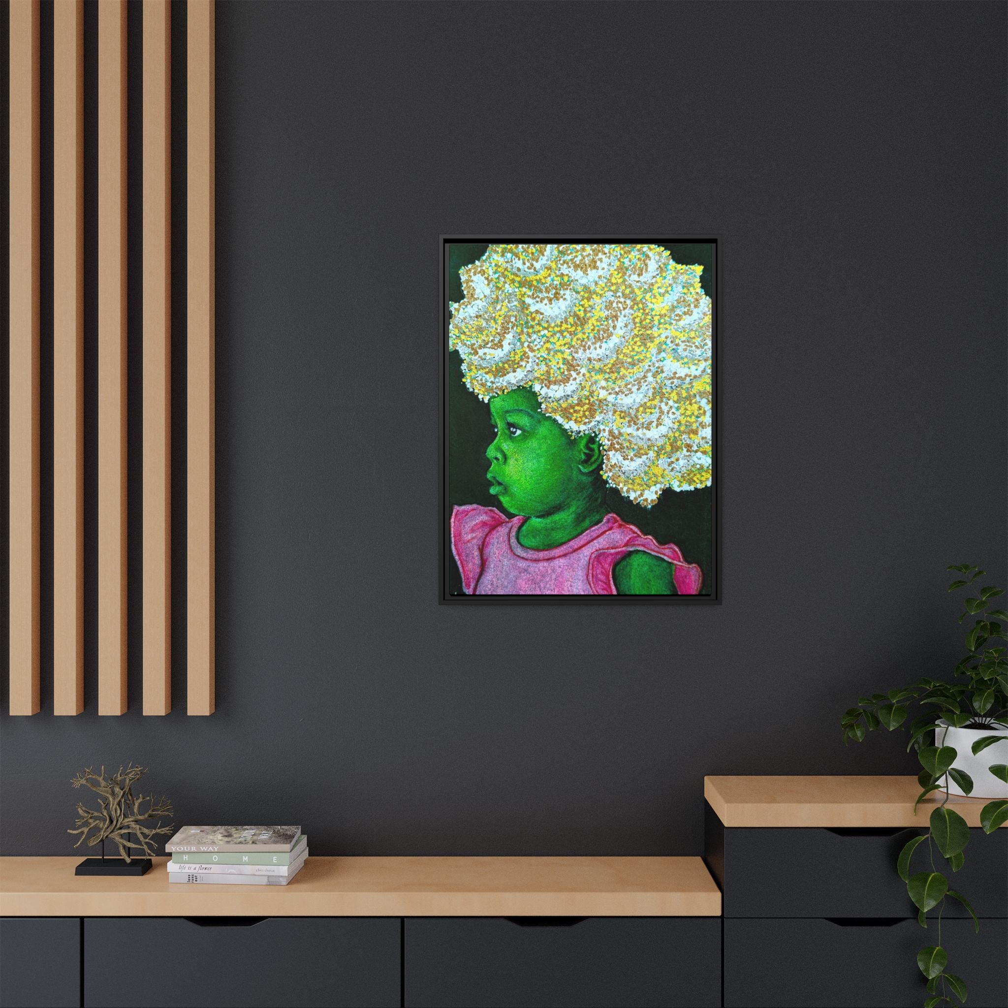 "Red" Matte Canvas, Framed (Multi-color)