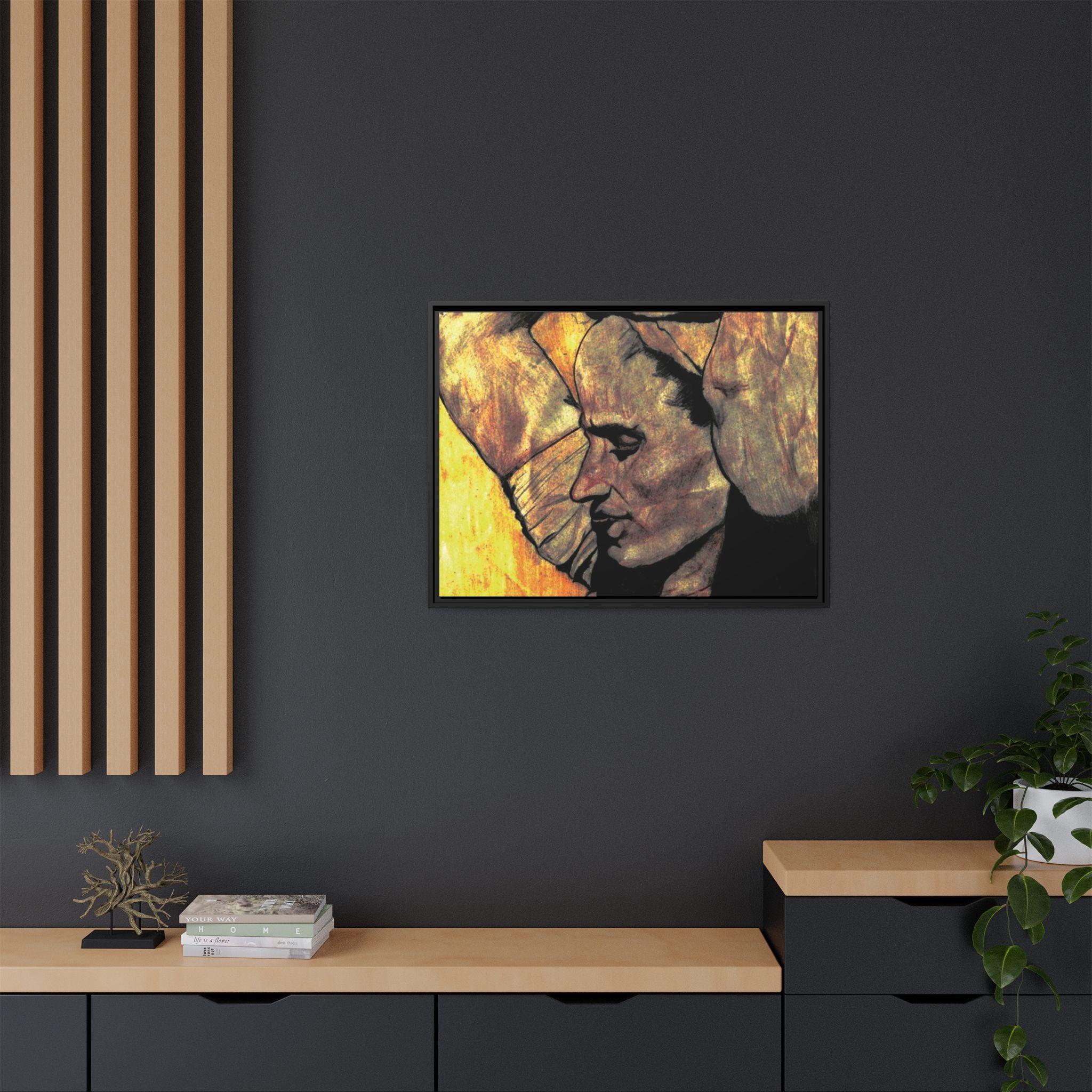 "Heavy Heart" Matte Canvas, Framed (Multi-color)