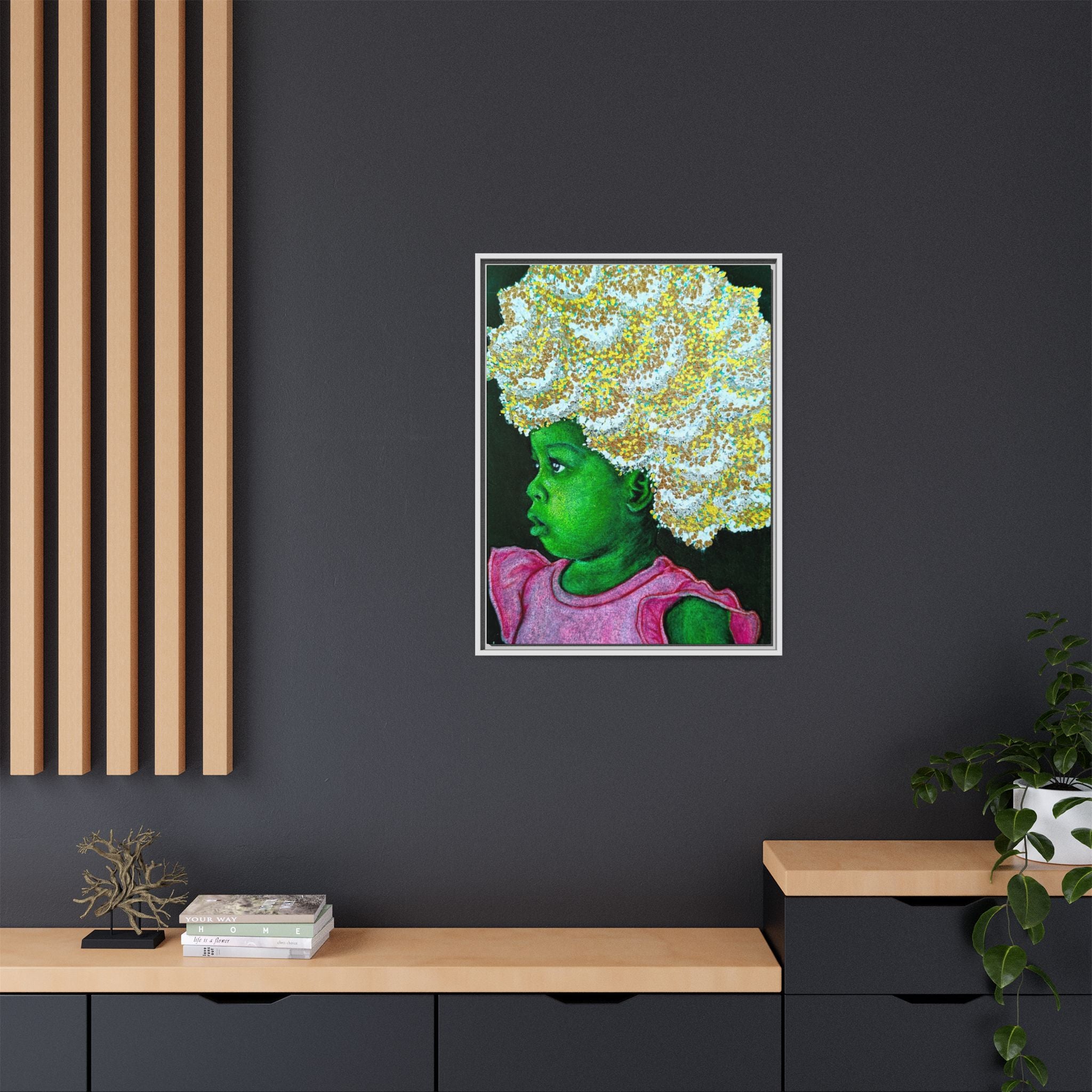 "Red" Matte Canvas, Framed (Multi-color)