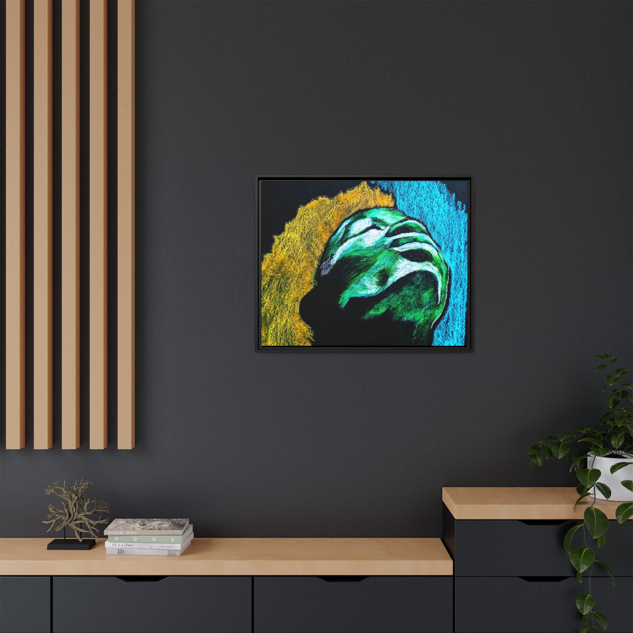 "Cascade" Matte Canvas, Framed (Multi-color)